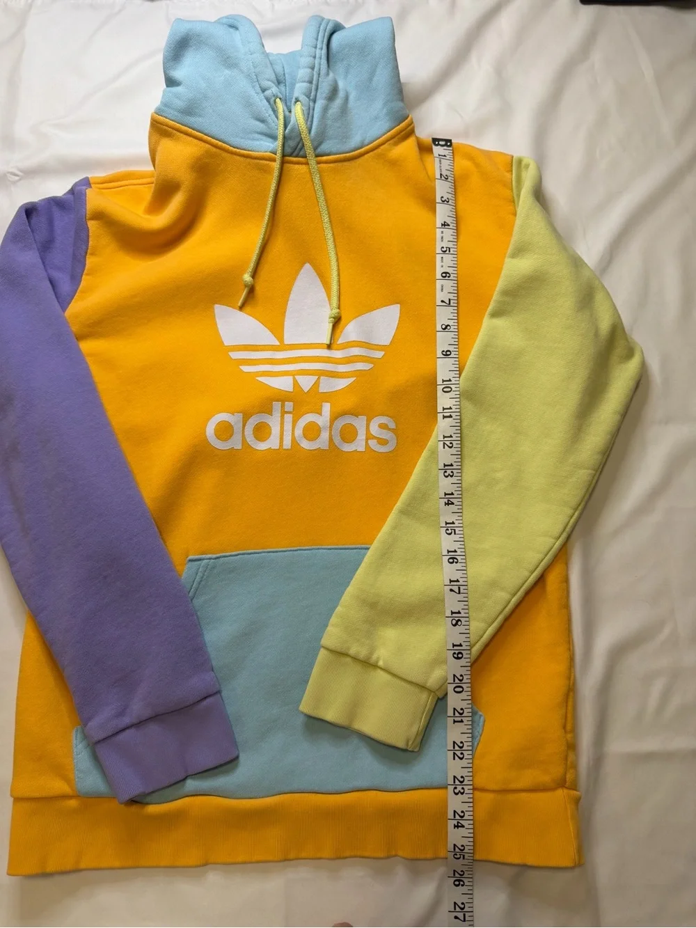 adidas Colorblock Trefoil Hoodie - Yellow, Lavender, Light Blue, Lime